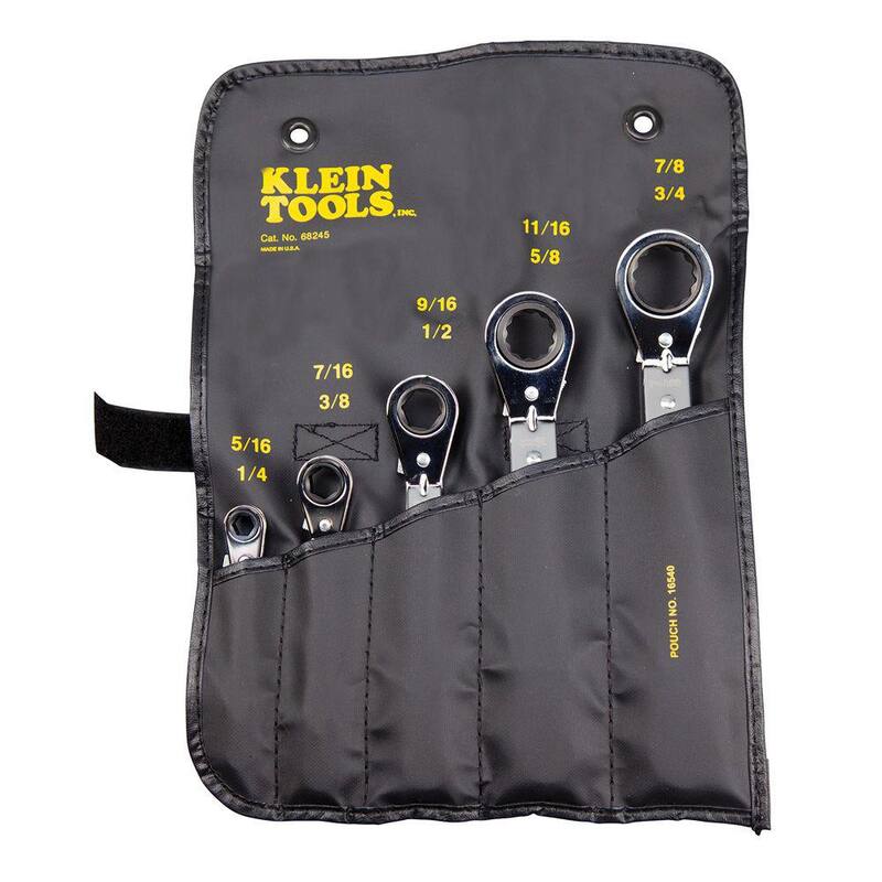 Juego de 5 llaves de caja desplazadas con trinquete completamente reversibles de Klein Tools - 68245