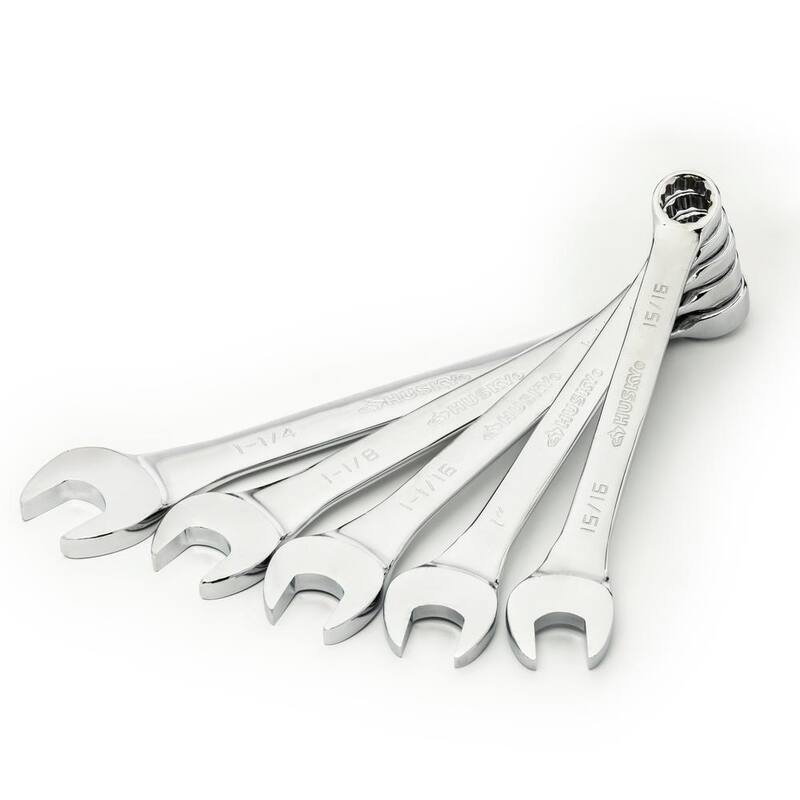 Set de llaves combinadas Husky SAE con bandeja de almacenamiento de espuma EVA (15 piezas) - HCW15PCEVACMBS