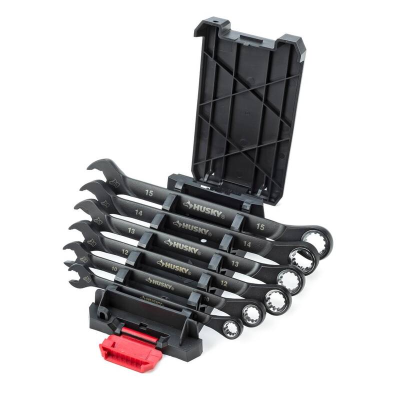 Set de llaves de trinquete doble de 100 posiciones Husky SAE/MM (12 piezas) - H100DRW12PCN