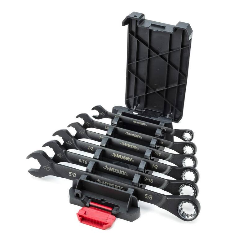 Set de llaves de trinquete doble de 100 posiciones Husky SAE/MM (12 piezas) - H100DRW12PCN
