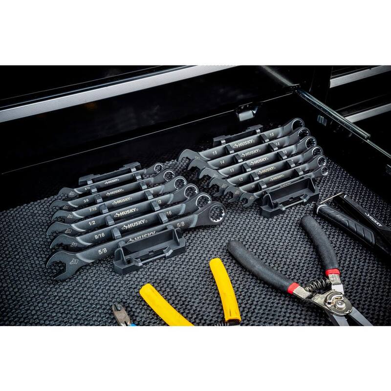Set de llaves de trinquete doble de 100 posiciones Husky SAE/MM (12 piezas) - H100DRW12PCN