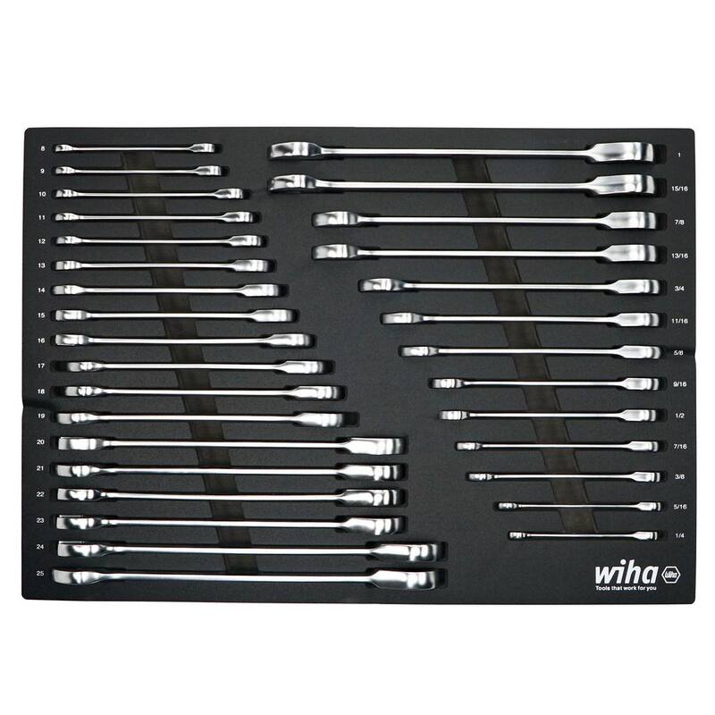 Juego de bandeja de llaves de trinquete de 31 piezas Wiha - SAE y métricas - 30392