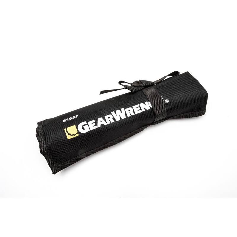 Juego de llaves combinadas de patrón largo de 12 puntos SAE de GEARWRENCH con estuche enrollable (18 piezas) - 81917