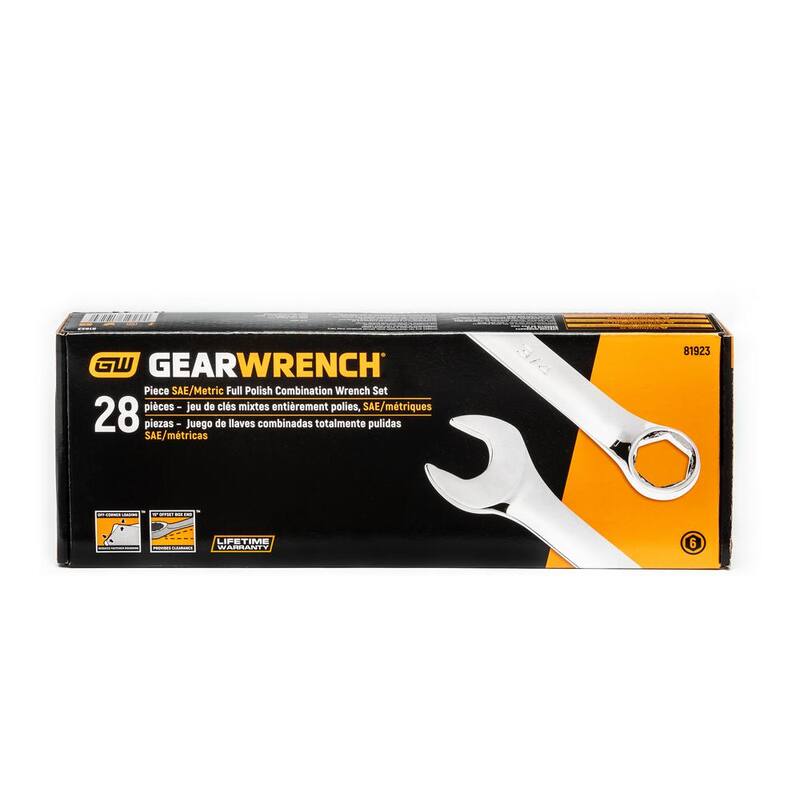 Juego de llaves GEARWRENCH de 6 puntos SAE/métricas (28 piezas) - 81923