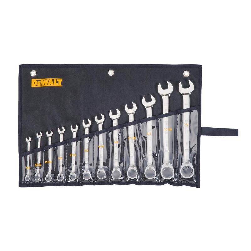 Juego de llaves de trinquete SAE reversibles DEWALT (12 piezas) - DWMT19232