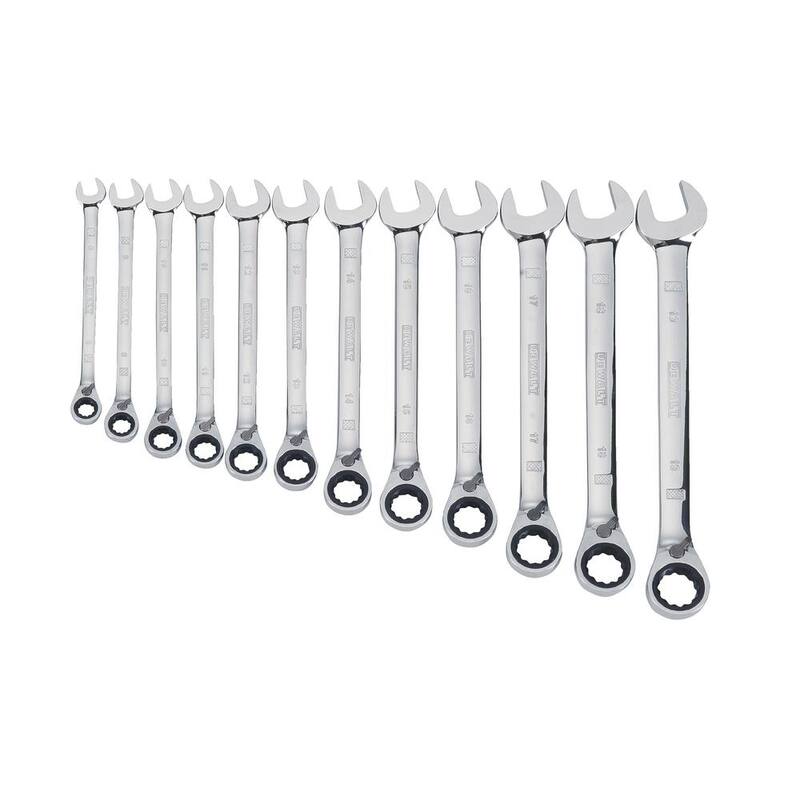 Juego de llaves de trinquete SAE reversibles DEWALT (12 piezas) - DWMT19232
