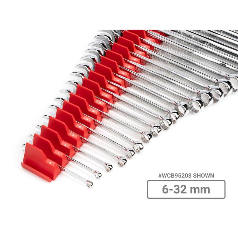 Juego de llaves de combinación de longitud estándar y corta de 1/4 a 1-1/4 pulgadas, 6 a 32 mm TEKTON con organizador modular ranurado (71 piezas) - WCB95902