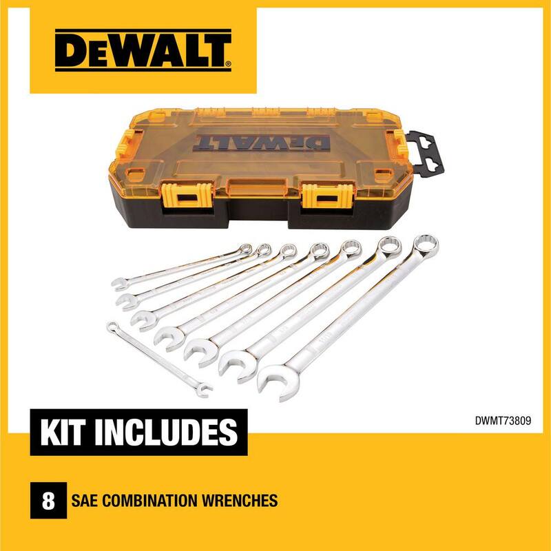 Juego de llaves combinadas DEWALT SAE (8 piezas) - DWMT73809
