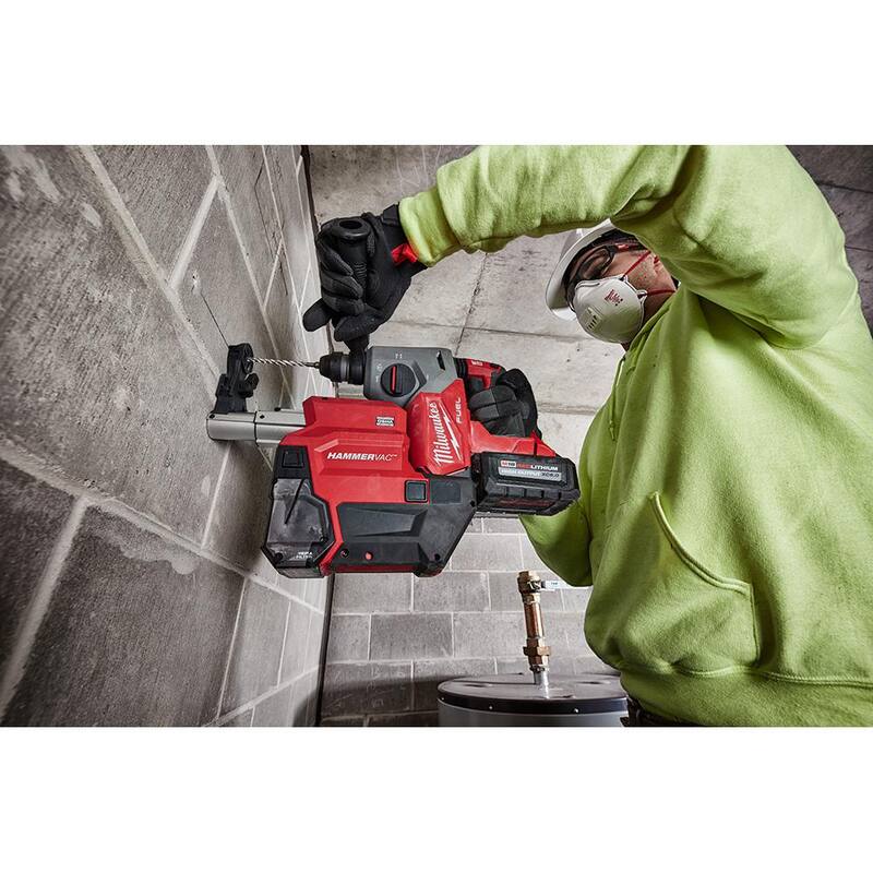 Martillo rotativo Milwaukee M18 FUEL 18V de ion de litio sin escobillas inalámbrico SDS-Plus de 1 pulgada (herramienta solamente) con amoladora de 4-1/2 pulgadas/5 pulgadas - 2912-20-2888-20
