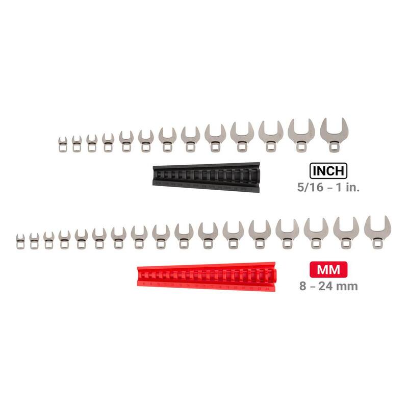 Juego de Llaves de Tocón de 3/8 pulg. TEKTON de 5/16 a 1 in., 8-24 mm con Soporte (30 Piezas) - WCF95301