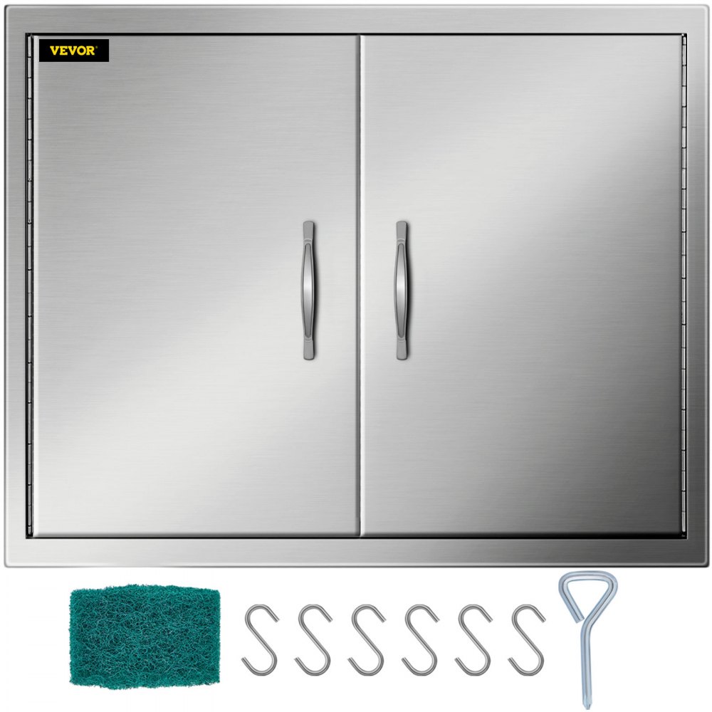 VEVOR Outdoor Kitchen Access 30.5"X 21" Wall Construction Stainless Steel Flush Mount for BBQ Island, 30.5inch x 21inch, Double Door - 30.5C-21CBXGSKM01V0