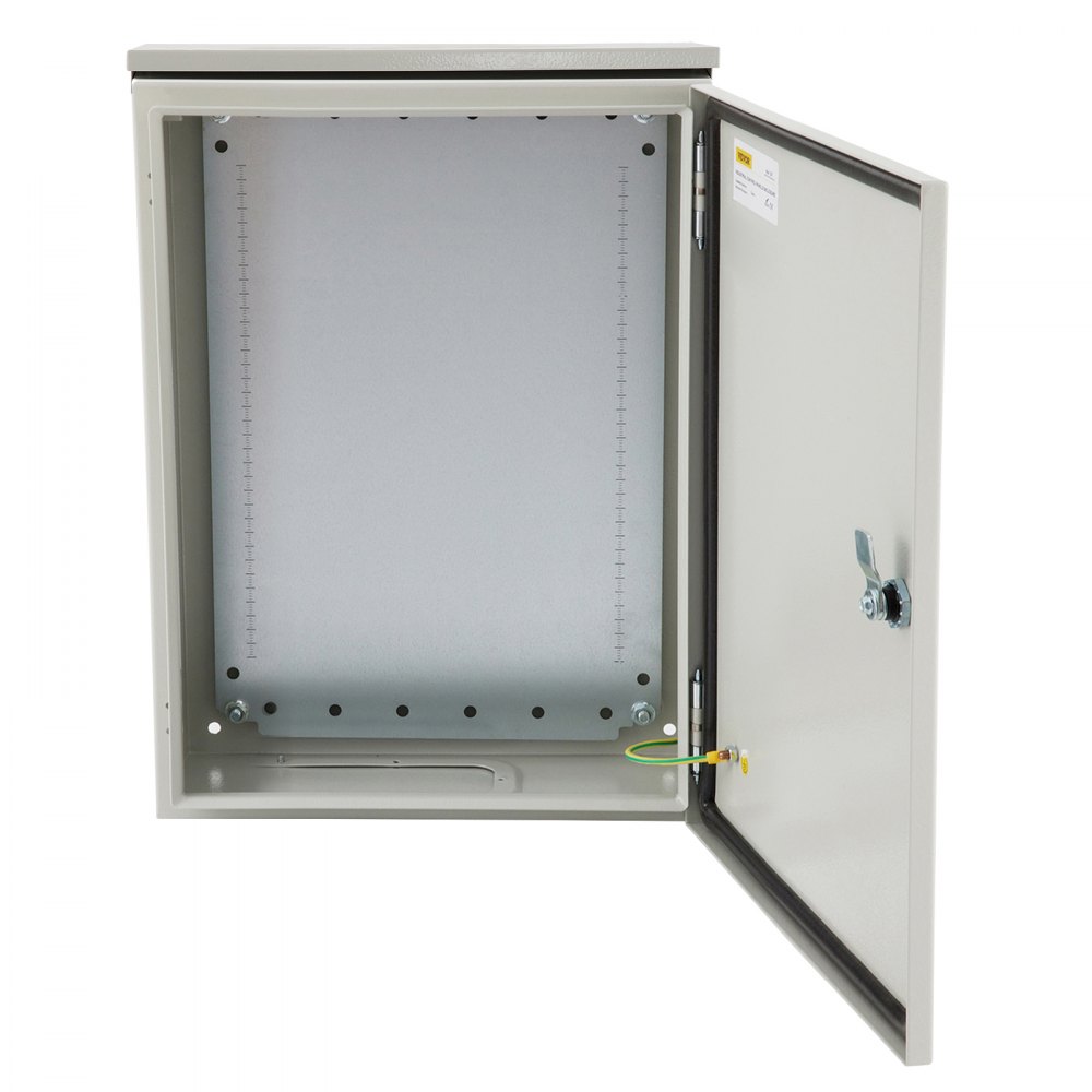 VEVOR Electrical Enclosure, 20x12x10in, Tested to UL Standards NEMA 4 Outdoor Enclosure, IP65 Waterproof & Dustproof Cold-Rolled Carbon Steel Hinged Junction Box for Outdoor Indoor Use, with Rain Hood - TUL50X30X25CMNMMXV0