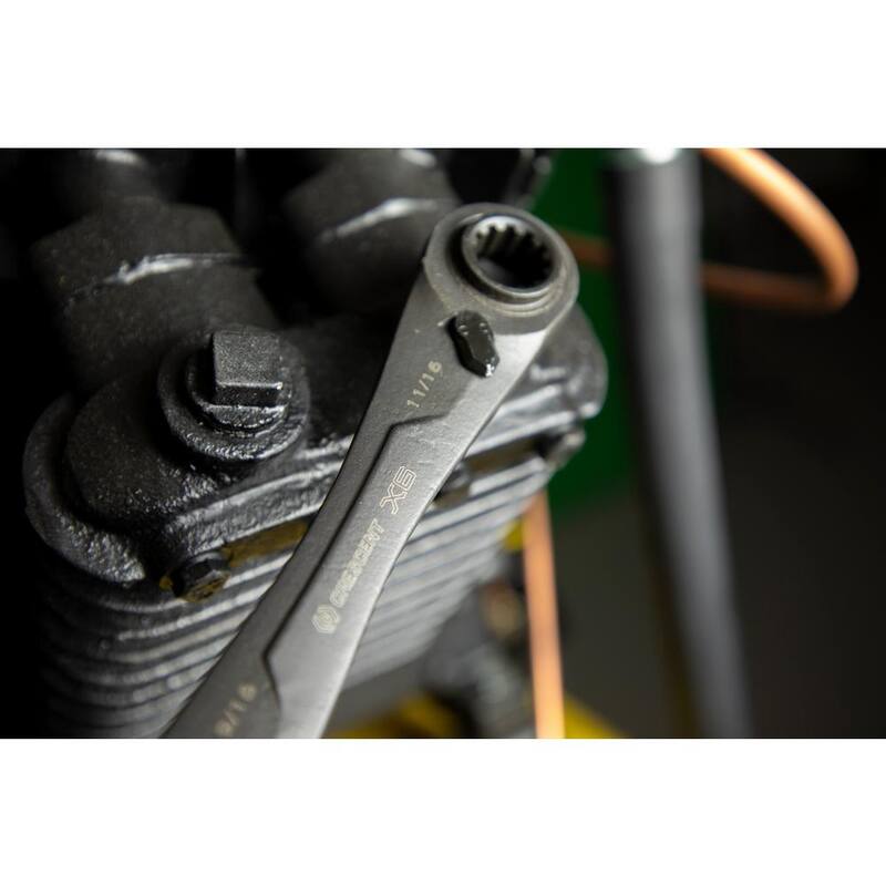 Juego de llaves de trinquete de estrias oxidadas negras Crescent X6 4 en 1 (2 piezas) - CX6DBS2