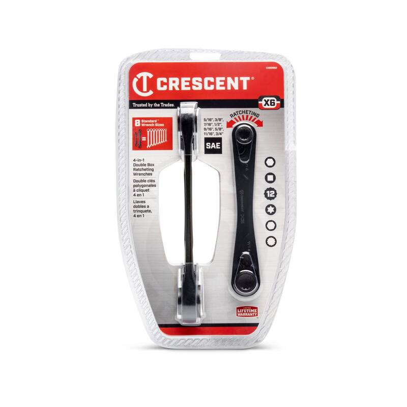 Juego de llaves de trinquete de estrias oxidadas negras Crescent X6 4 en 1 (2 piezas) - CX6DBS2