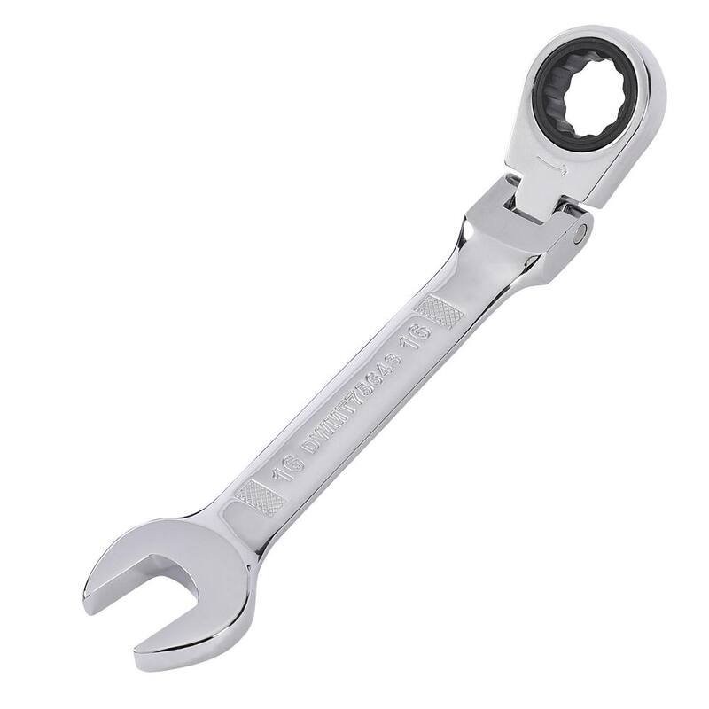 Juego de llaves combinadas de trinquete y cabeza flexible métricas DEWALT (7 piezas) - DWMT74196