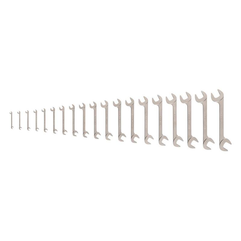 TEKTON Juego de Llaves de Punta Abierta de Cabeza Angular de 1/4 a 1-1/4 pulgadas (19 piezas) - WAE91003