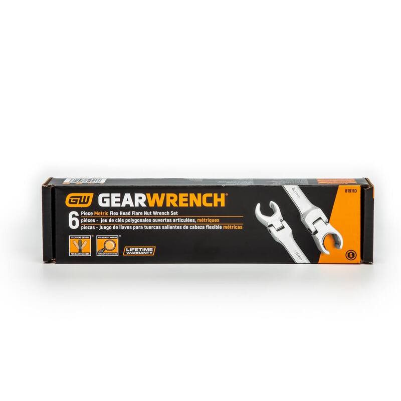 Juego de Llaves de Dados Flexibles Métricas GEARWRENCH (6 piezas) - 81911D