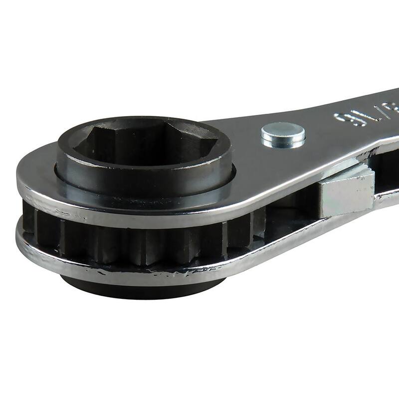 Llave de refrigeración con trinquete cuadrado de 3/16 y 1/4 de pulgada y hexagonal de 1/2 y 9/16 de pulgada de Klein Tools - 68309