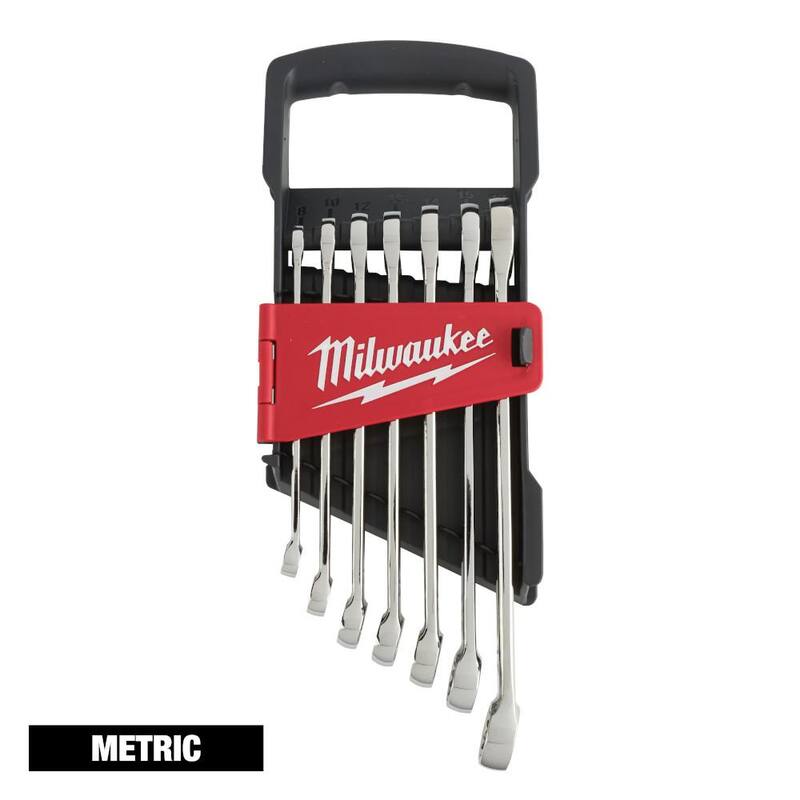 Juego de herramientas para mecánicos con llaves métricas de combinación de Milwaukee (7 piezas) - 48-22-9507