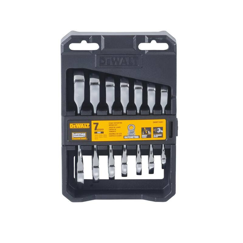 Juego de llaves combinadas métricas de trinquete de 6 piezas DEWALT Stubby - DWMT19261