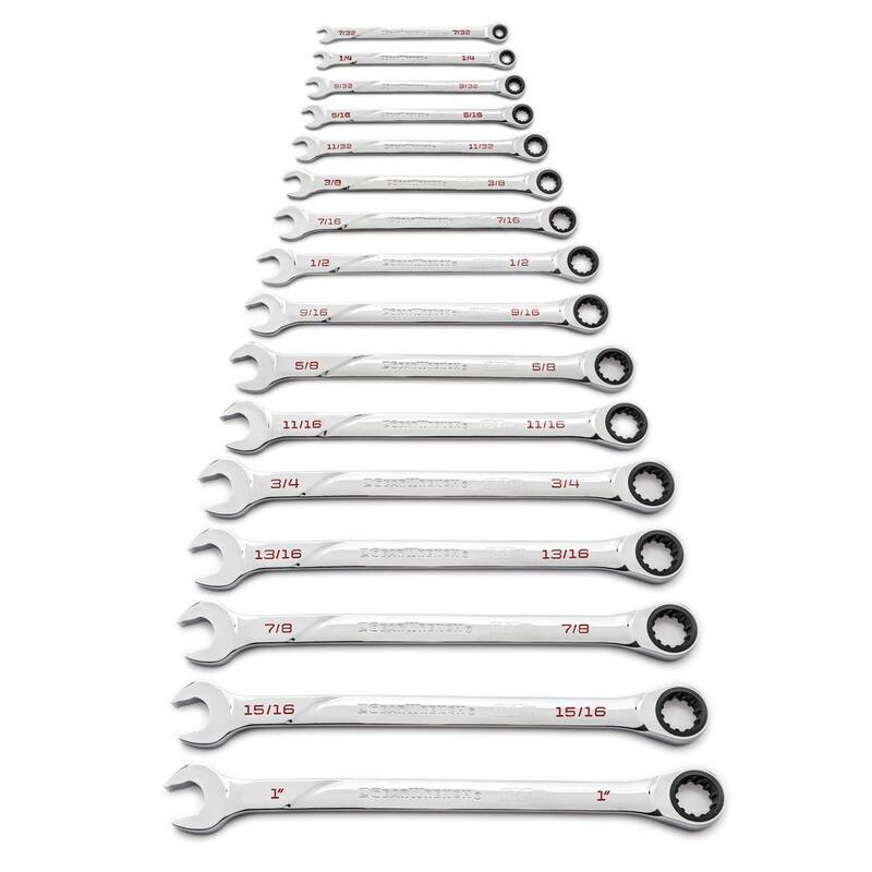 Juego de herramientas GEARWRENCH SAE 120XP Universal Spline XL Combination Ratcheting Wrench (llave de trinquete de combinación extralarga) - 86451 (set de 16 piezas)