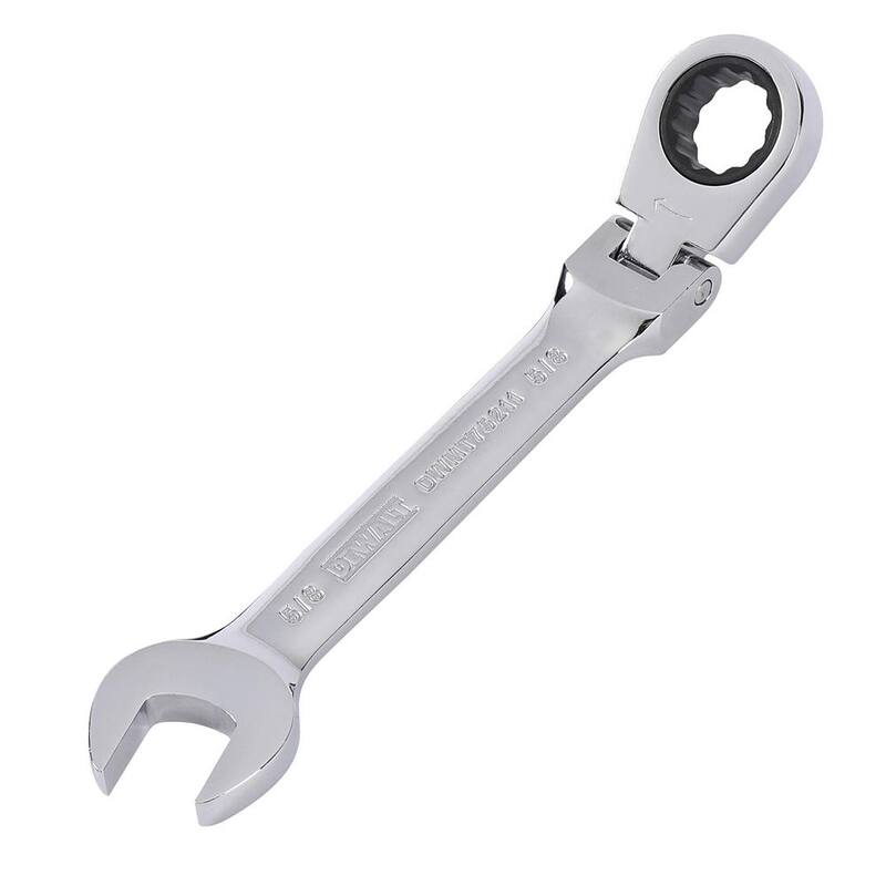 Juego de llaves combinadas de trinquete y cabezal flexible DEWALT SAE (7 piezas) - DWMT74195
