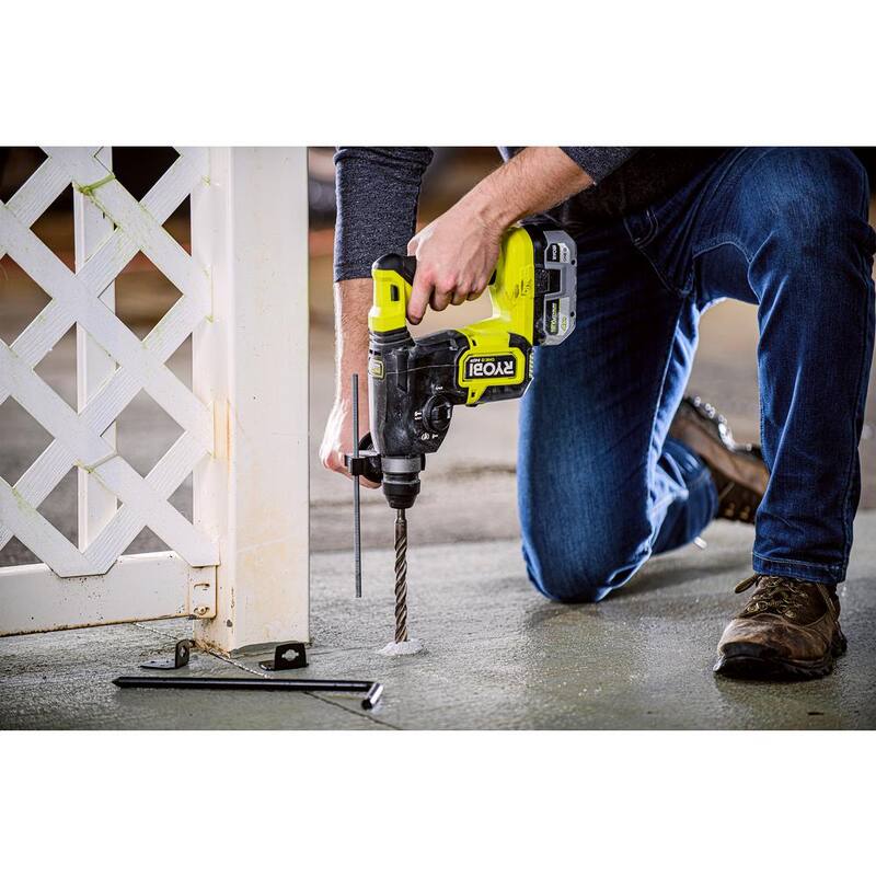 RYOBI ONE+ HP 18V Taladro rotativo de martillo sin escobillas inalámbrico de 1 pulgada SDS-Plus (Herramienta Únicamente) - P223