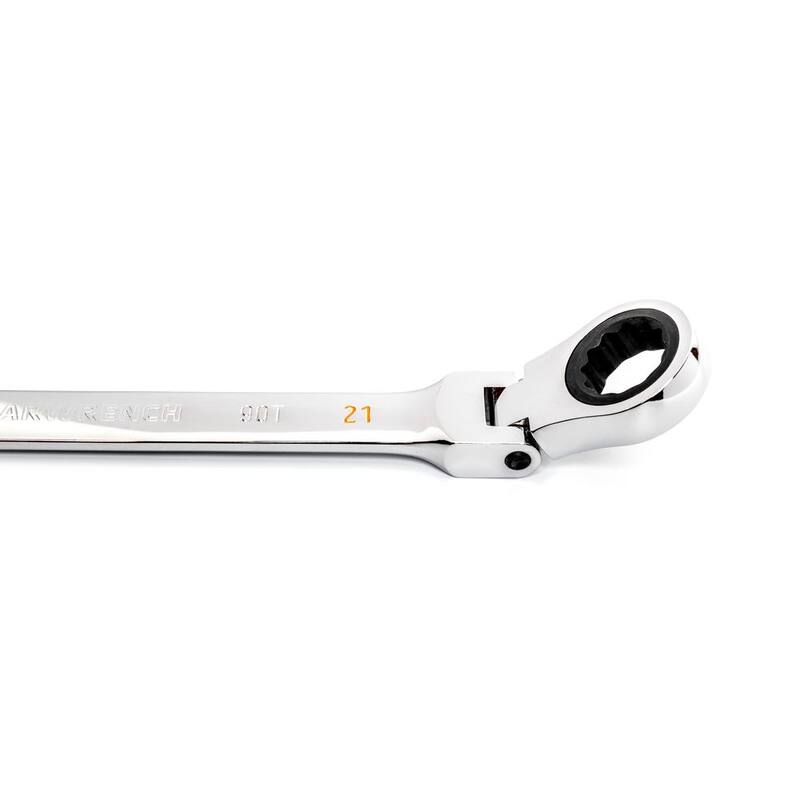 Juego de herramientas GEARWRENCH de llaves de trinquete combinadas con cabeza flexible Métricas de 90 dientes (16 piezas) - 86728