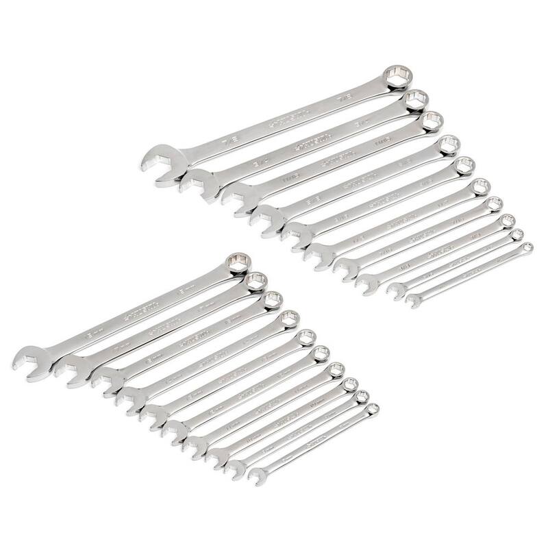 Juego de llaves combinadas Husky BITE SAE y métricas (20 piezas) - HBCW20XLSMCB