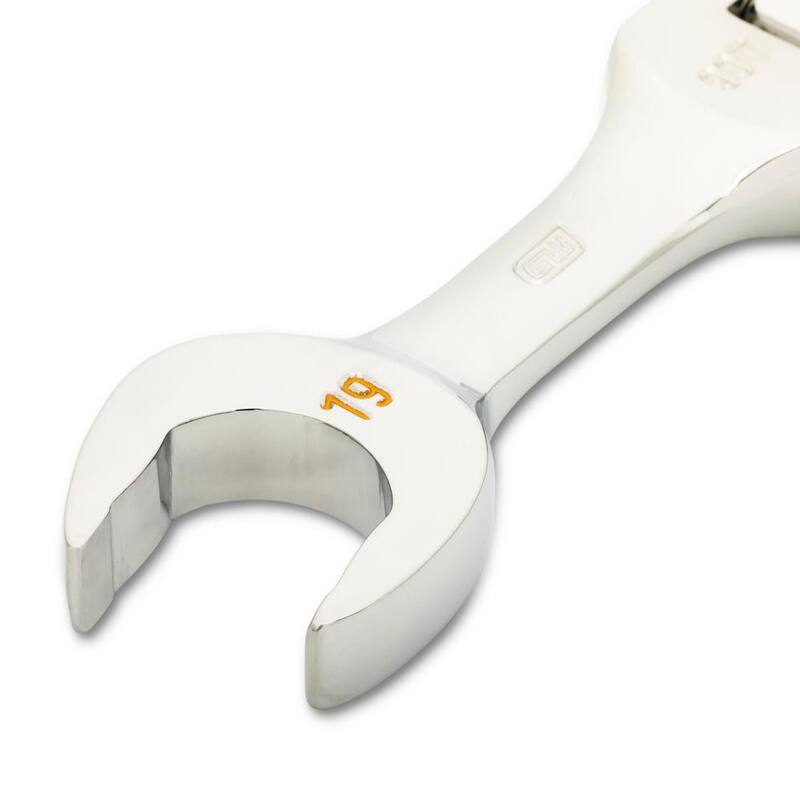 Juego de llaves mixtas de trinquete con flexión y diseño compacto de 12 puntos de GEARWRENCH de 90 dientes en sistema métrico (10 piezas) - 86870