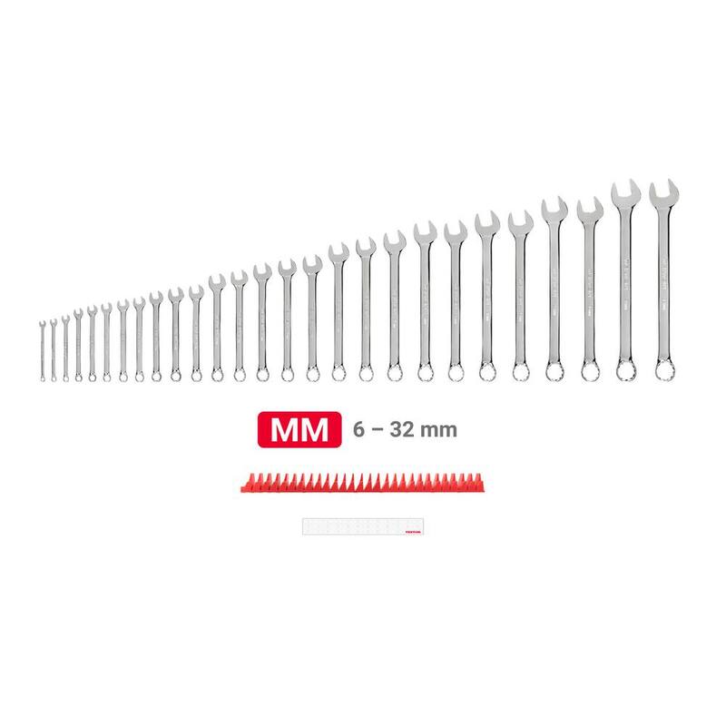 Set de llaves combinadas TEKTON de 6 mm a 32 mm con organizador modular ranurado (27 piezas) - WCB95203