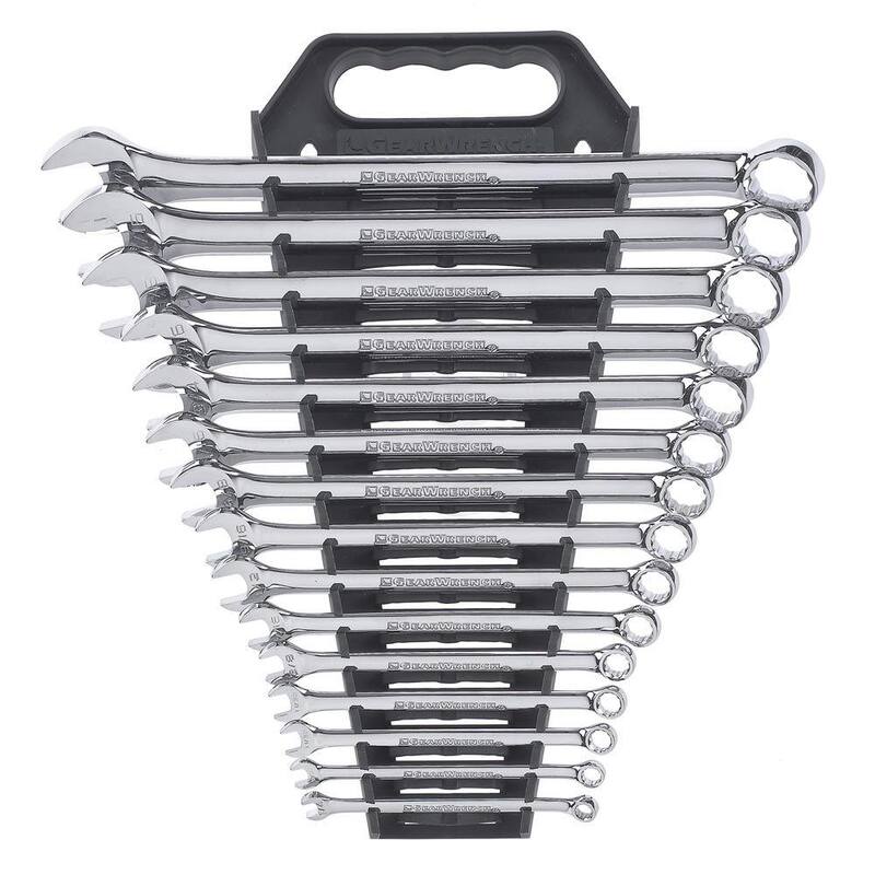 Juego de llaves combinadas GEARWRENCH de patrón largo de 12 puntos en medidas estándar (15 piezas) - 81901