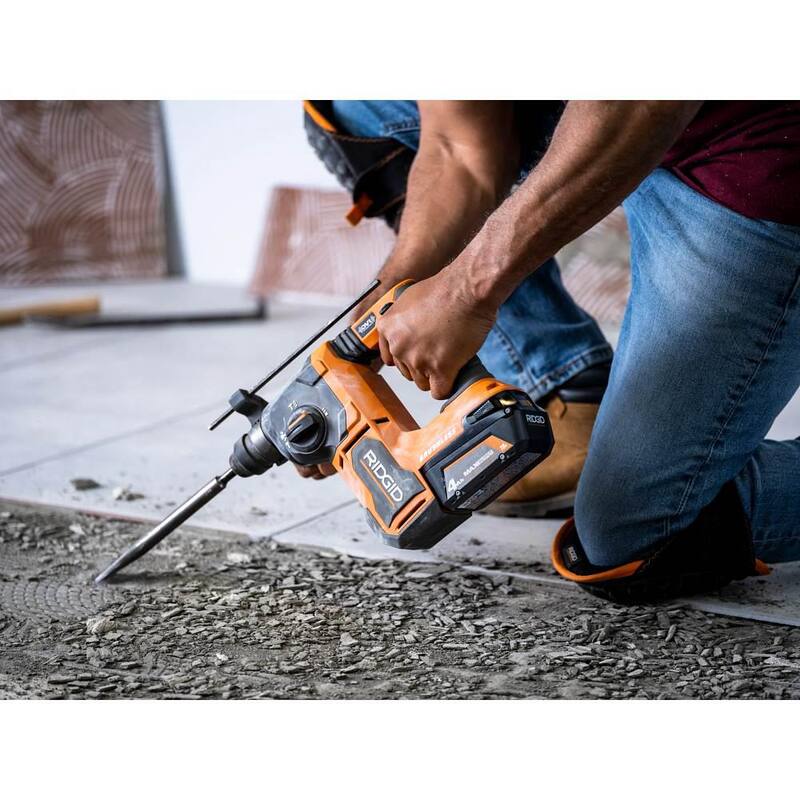 Martillo demoledor rotativo RIDGID inalámbrico de 18V con tecnología sin escobillas (Herramienta única) - R86712B