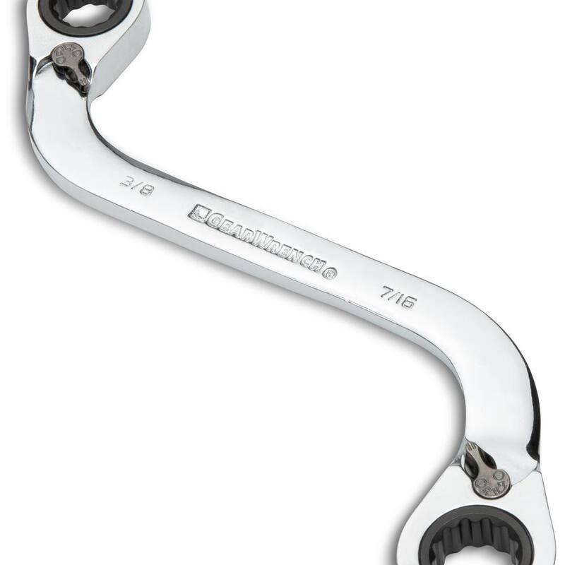 Set de llaves de trinquete doble en forma de S, reversibles, de 72 dientes y punto de 12 piezas en unidades del sistema inglés (SAE) GEARWRENCH (Juego de 4 piezas) - 85399