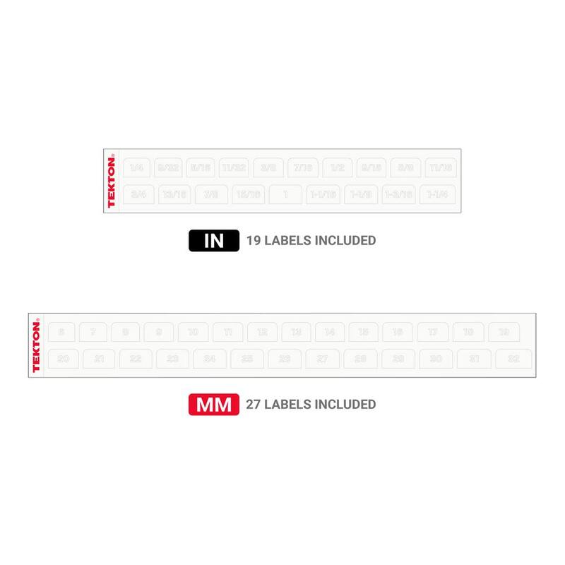 Juego de Llaves Combinadas TEKTON de 1/4 a 1-1/4 pulgadas, 6-32 mm con Soporte de Pared (46 Piezas) - WCB96301