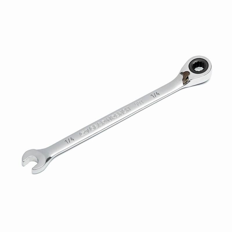 Juego de llaves de trinquete reversible de 12 puntos y 90 dientes GEARWRENCH SAE con estuche de herramientas (juego de 14 piezas) - 86661