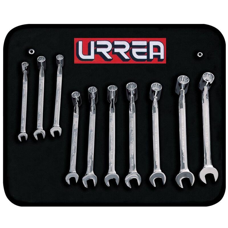 Juego de Llaves Combinadas Flexibles Métricas URREA (10 Piezas) - 1270HMF