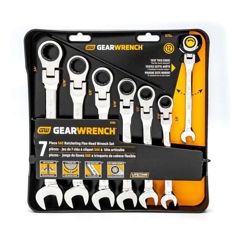 Juego de llaves de trinquete combinadas flexibles GEARWRENCH SAE (7 piezas) - 9700