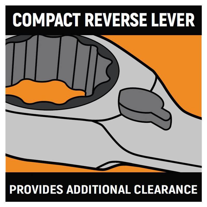 Llave de trinquete doble reversible de caja media de 12 puntos SAE GEARWRENCH de 72 dientes (juego de 4 piezas) - 9840D