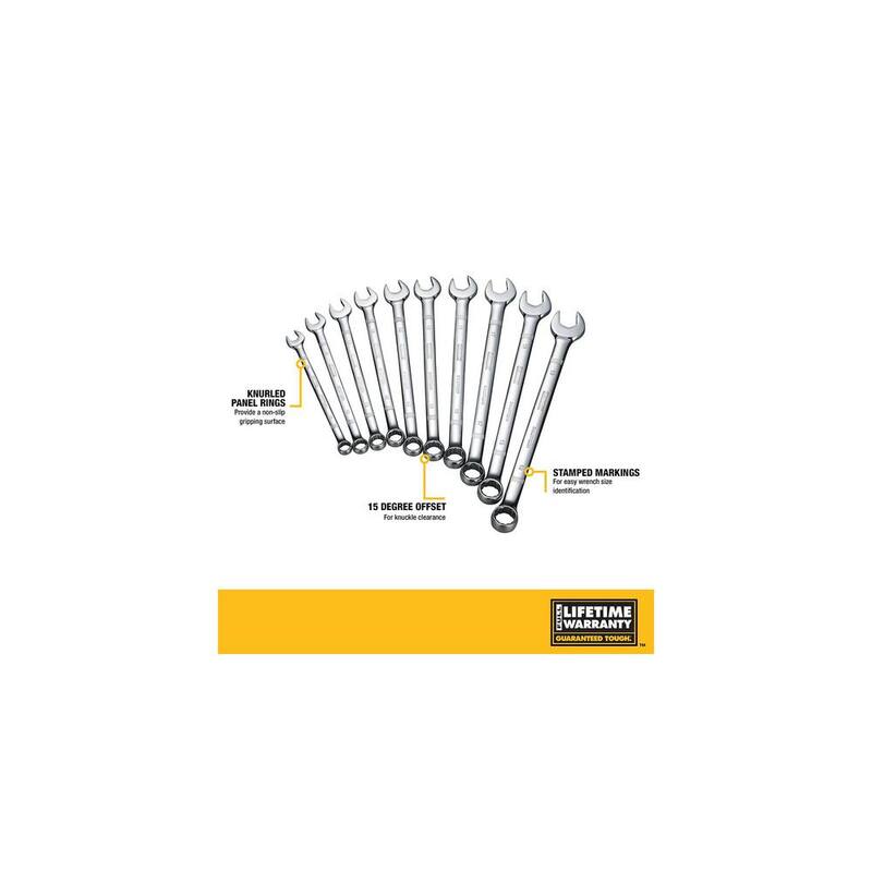 Juego de llaves combinadas métricas DEWALT (10 piezas) - DWMT72166.
