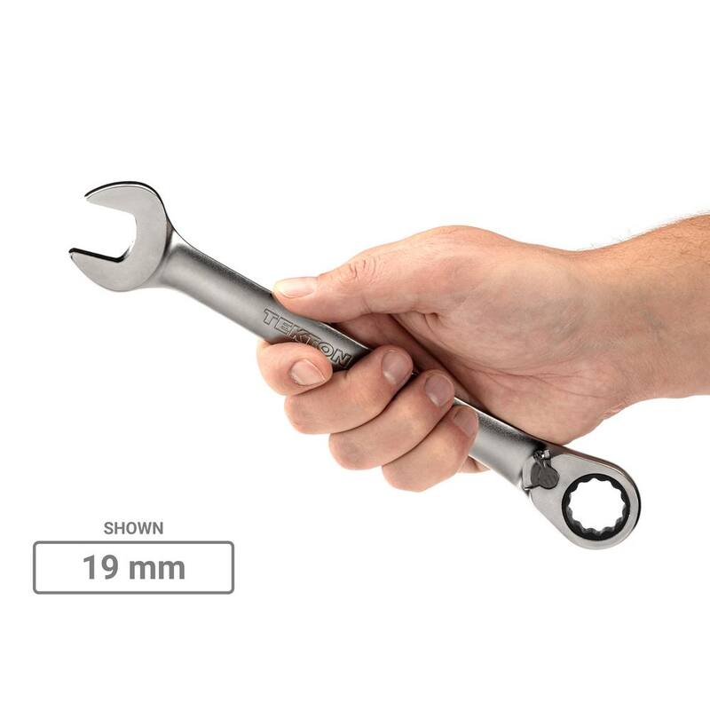 Juego de Llaves de Trinquete Reversibles de Combinación con Puntos a 12 Piezas TEKTON de 25 Piezas (1/4-3/4 in., 6-19 mm) con Organizador Modular Ranurado - WRC94304
