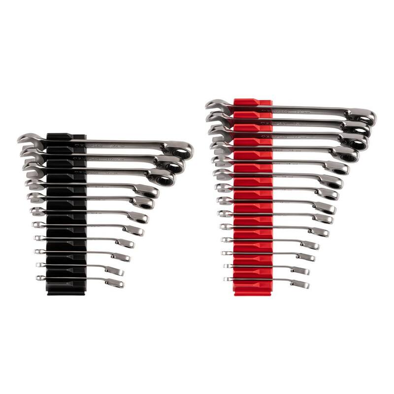 Juego de Llaves de Trinquete Reversibles de Combinación con Puntos a 12 Piezas TEKTON de 25 Piezas (1/4-3/4 in., 6-19 mm) con Organizador Modular Ranurado - WRC94304