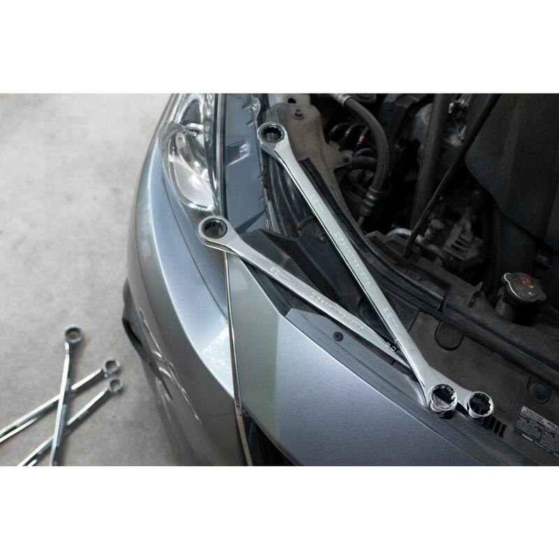 Juego de llaves combinadas de trinquete GearWrench de doble caja métricas de 12 puntos XL GearBox de 72 dientes (5 piezas) - 85987
