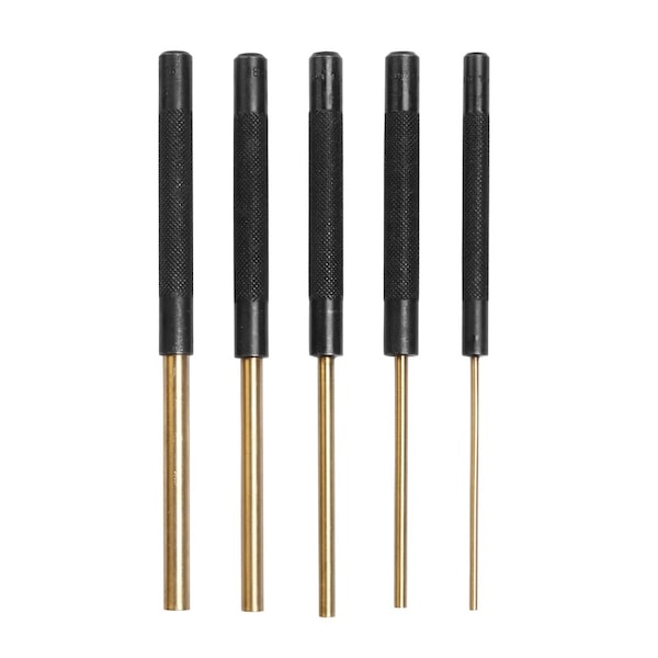 Groz Pin Punch Set, Steel Drive, Brass, 5 pcs. - 26758