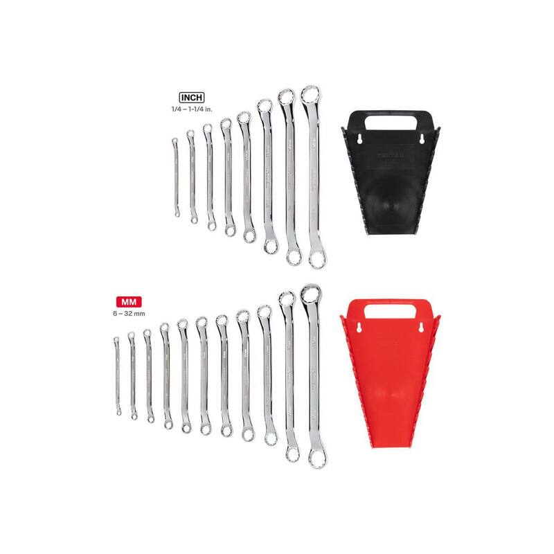 Set de llaves de caja de extremo compensado de 45 grados TEKTON, 19 piezas (1/4-1-1/4 pulgadas, 6-32 mm) - Estuche - WBE94302