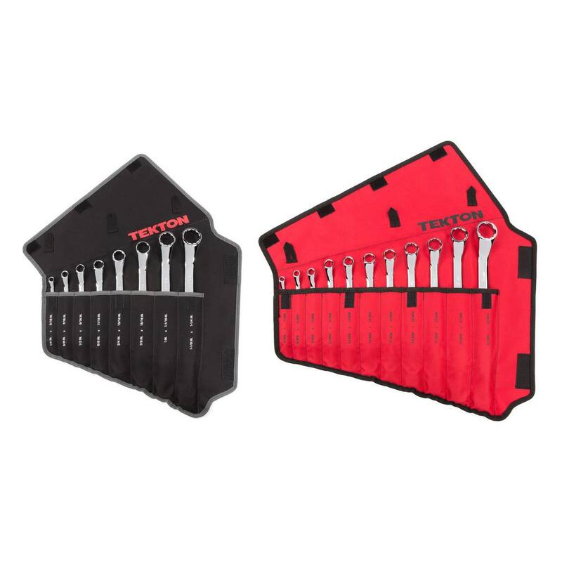Set de llaves de caja de extremo compensado de 45 grados TEKTON, 19 piezas (1/4-1-1/4 pulgadas, 6-32 mm) - Estuche - WBE94302