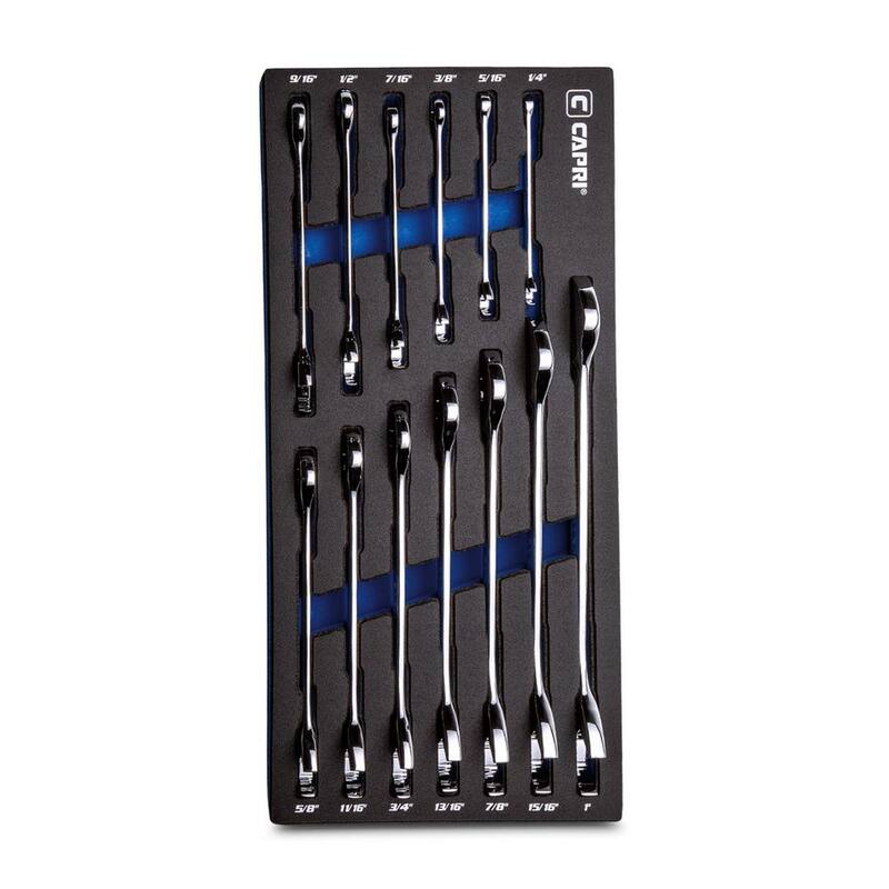 Set de llaves de estrella abiertas Capri Tools SAE de 30° y 60° (13 piezas) - CP11900-13ST