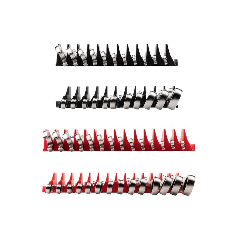 Set de llaves combinadas de trinquete de 12 puntos con cabeza flexible TEKTON de 25 piezas (1/4-3/4 in., 6-19 mm) con organizador modular de ranuras - WRC95304