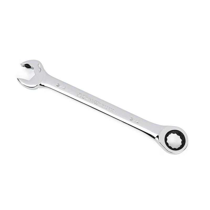 Juego de llaves combinadas con trinquete de extremo abierto GEARWRENCH de 12 puntos y 72 dientes en medidas estándar SAE (8 piezas) - 85599