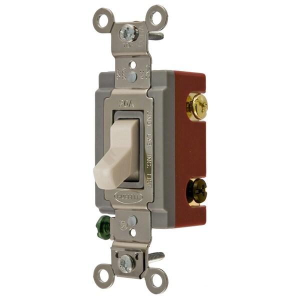 Hubbell Wiring Device-Kellems Interruptores de palanca de grado industrial extra pesado, para uso general AC de tres vías, 20A 120/277V AC, palanca con cableado lateral y posterior - HBL1223LA